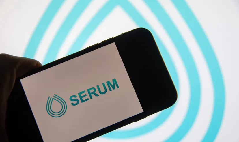 Serum logo on a smartphone screen