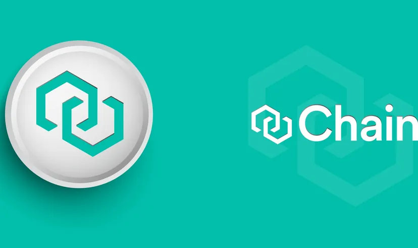 Chain price prediction: Decentralized digital cryptocurrency Chain XCN logo with typography symbol, modern blockchain technology concept. Vector illustration wallpaper isolated in colored green background. Chain price prediction