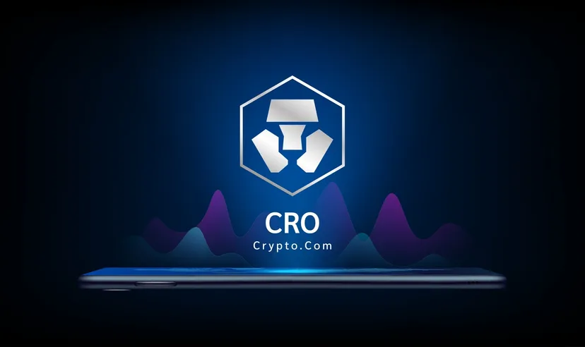 who owns the most Crypto.com Crypto.com coin icon crypto currency token symbol come out from smartphone with growth chart. Trading cryptocurrency on application.