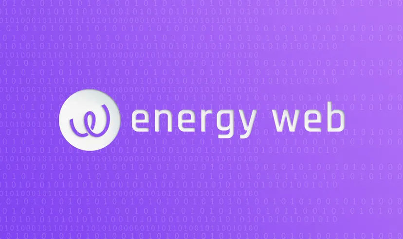 The Energy Web logo on a purple background