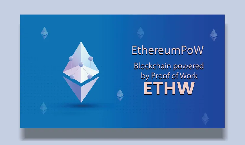 Ethereum PoW (ETHW) Representation of the Ethereum pyramid log with a ‘W’ overlaid on it