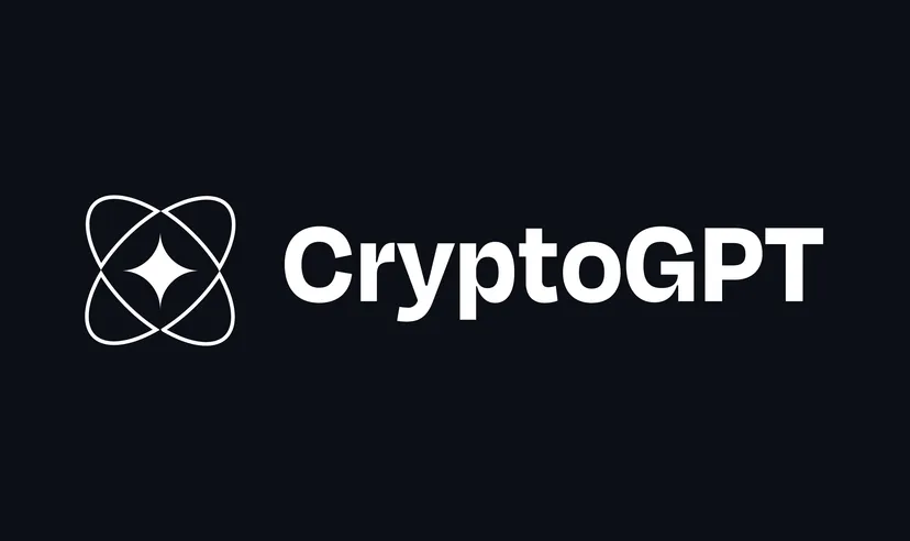 CryptoGPT cryptocurrency GPT Token, Cryptocurrency logo on isolated background with text.