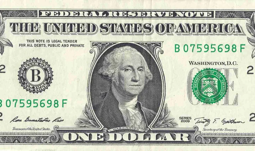 1 Dollar Note Isolated On a White Background