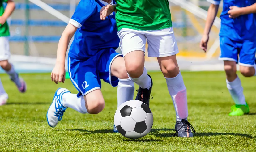 Football players on the pitch