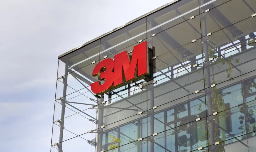 3M company logo on headquarters building in Prague, Czech republic.