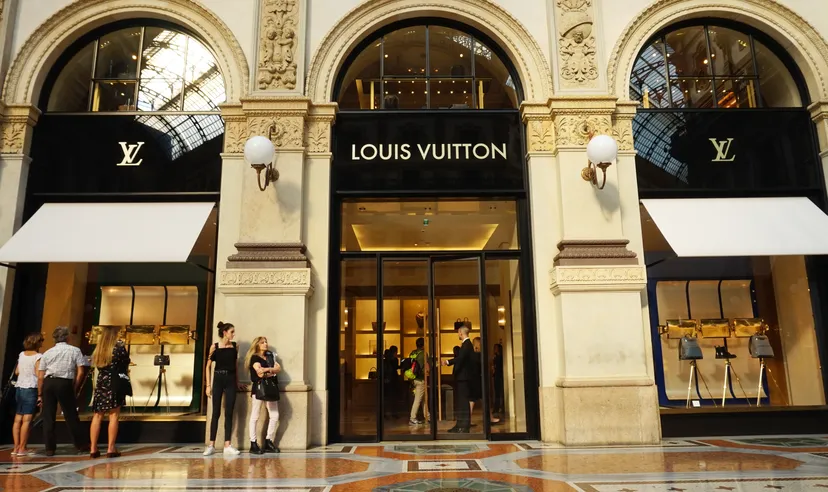 Louis Vuitton retail store representing the LVMH luxury group.