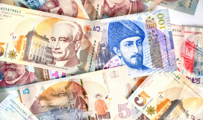 Georgian lari.Money.Bill.