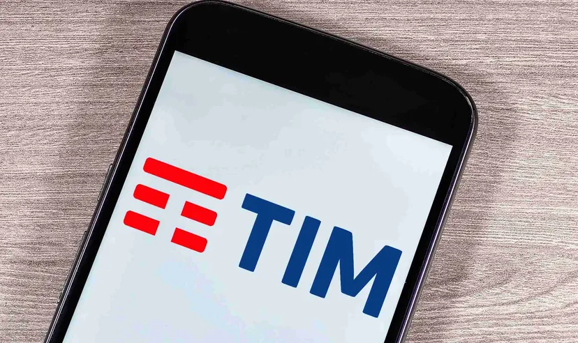 TIM logo displayed on a smartphone screen