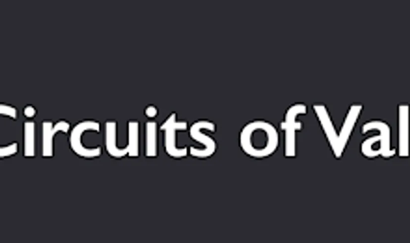 circuits of value logo on a black background