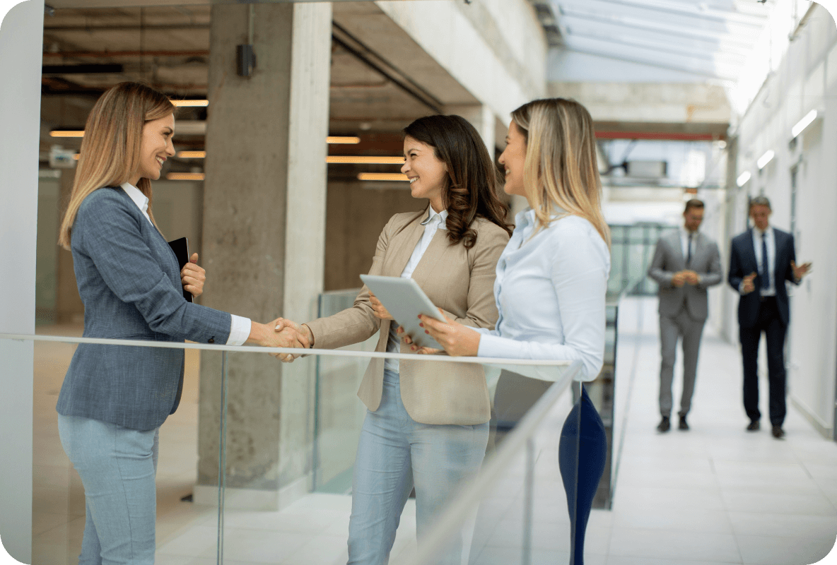 colleagues shaking hands