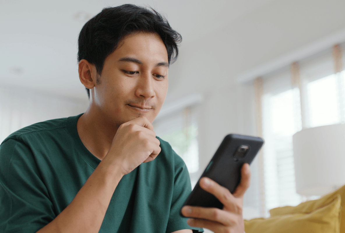 Man looking at phone