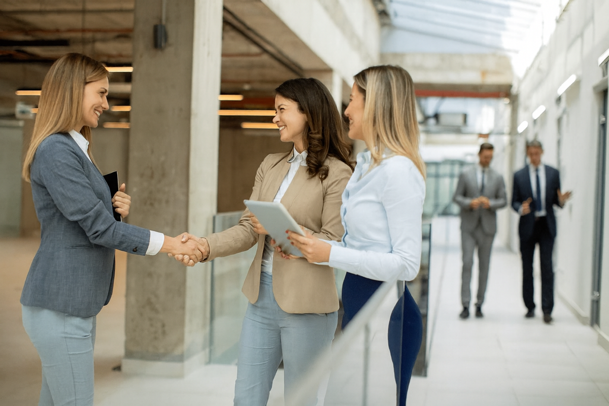 colleagues shaking hands