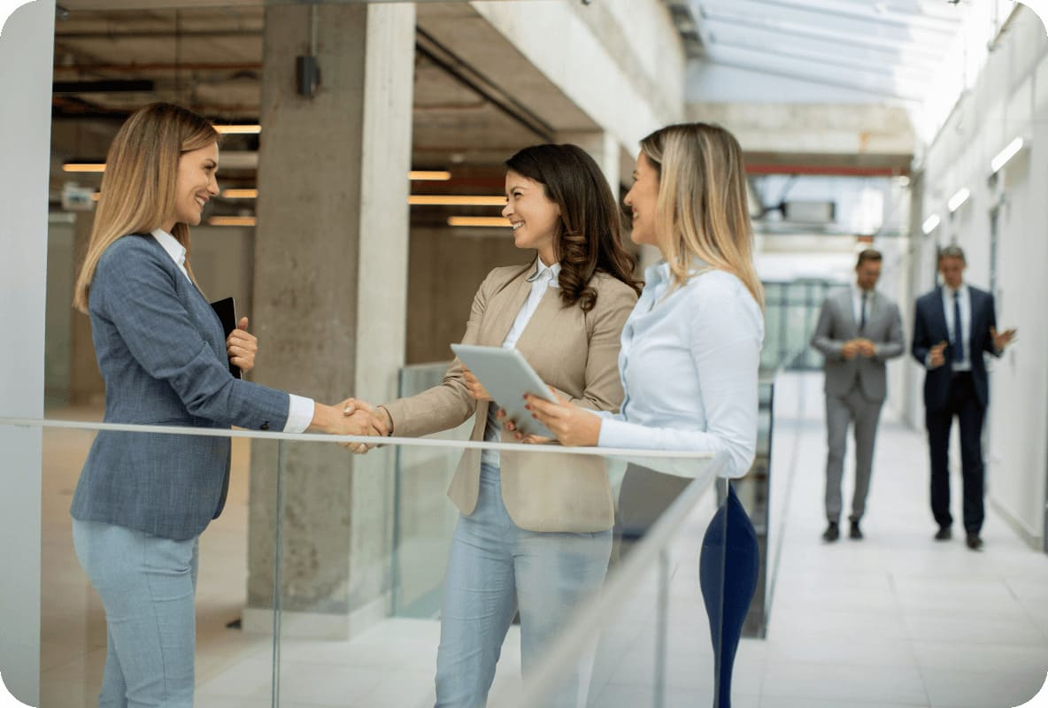colleagues shaking hands