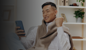 Man on phone trading