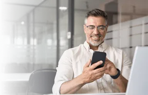 Man trading on phone