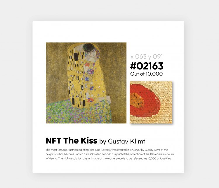 NFT of Gustav Klimt's iconic Kiss painting