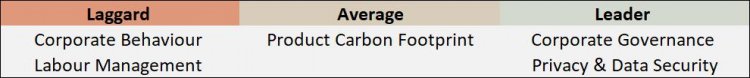 Amazon ESG rating details Table with Amazon ESG rating details