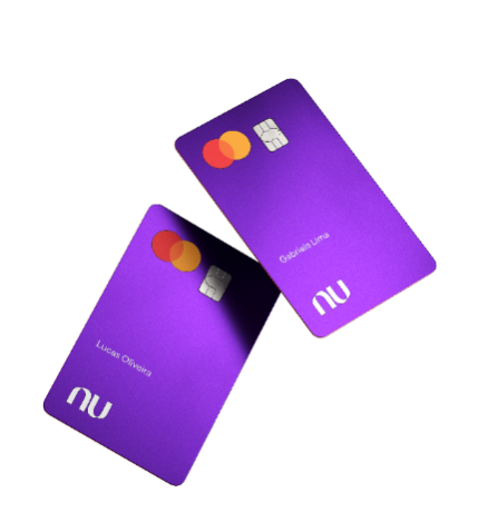 A pair of Nu Holdings customer cards