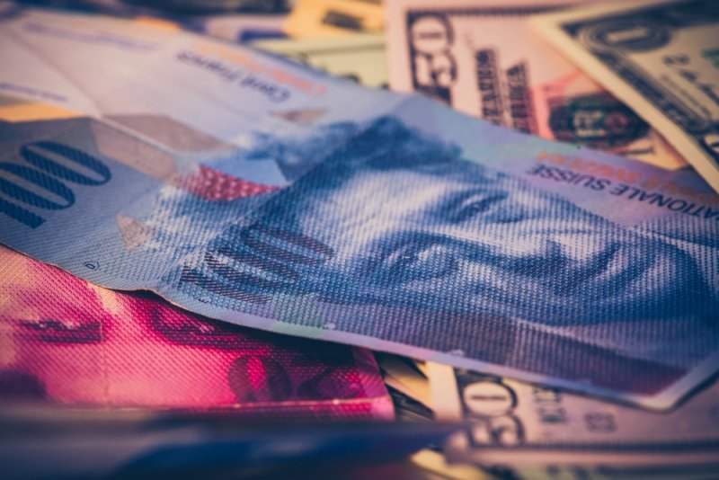 US Dollar and Swiss Franc Forex Pair