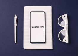 Capital.com logo on phone screen stock image.