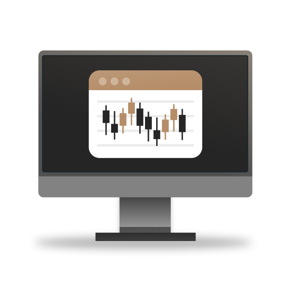 illustration - a monitor screen with a graph