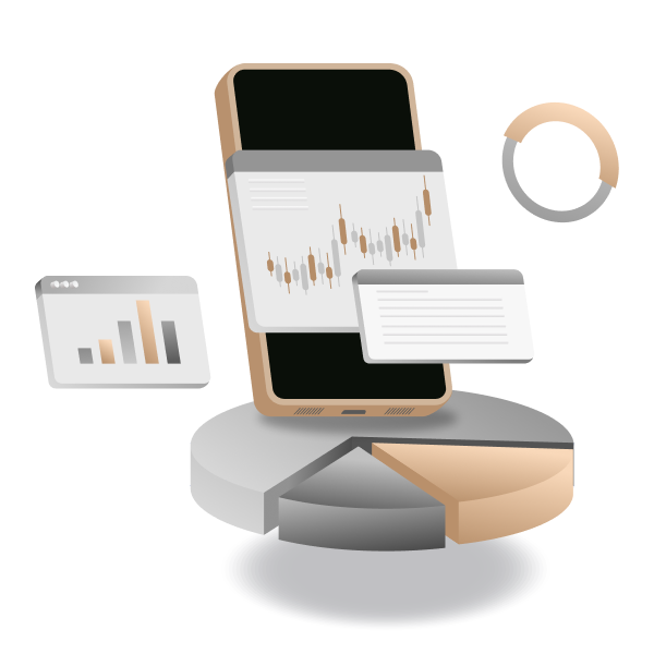 Leverage Ratio Graphs and charts on the background of the phone